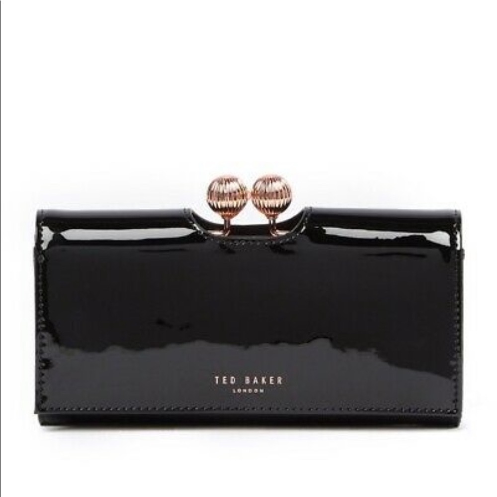 TED BAKER LONDON BOBBLE PATENT LEATHER WALLET